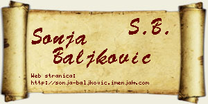 Sonja Baljković vizit kartica